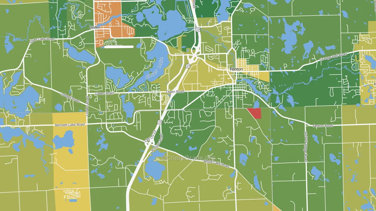 Fenton, MI Map of Murder Rates