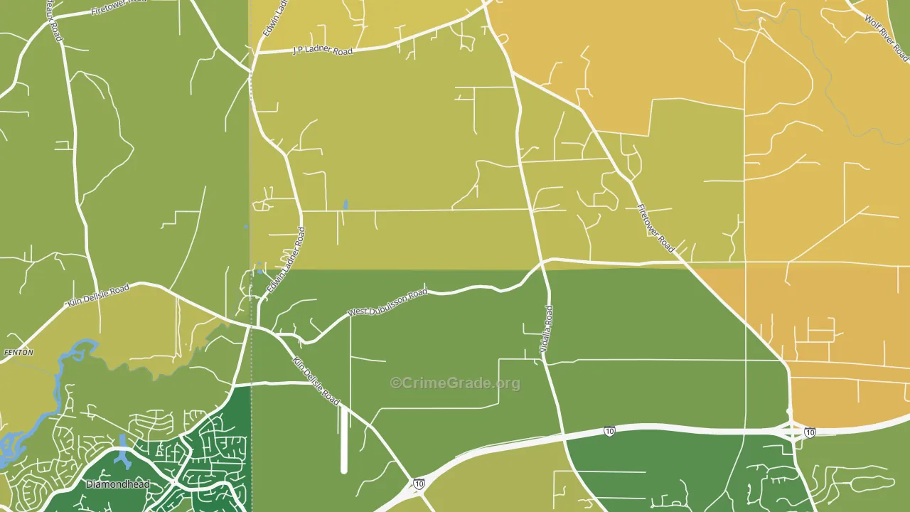 Fenton, MS Map of Murder Rates