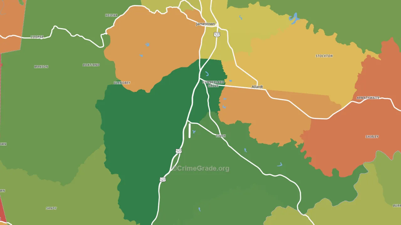 Fentress County, TN Map of Murder Rates