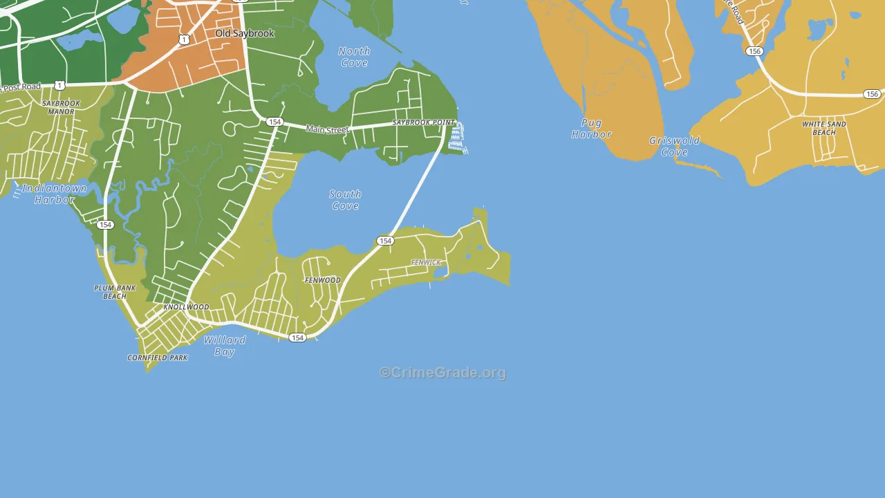 Fenwick, CT Map of Murder Rates