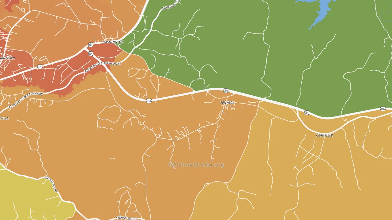 Fenwick, MS Map of Murder Rates