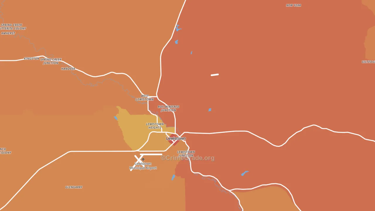 Fergus County, MT Map of Murder Rates