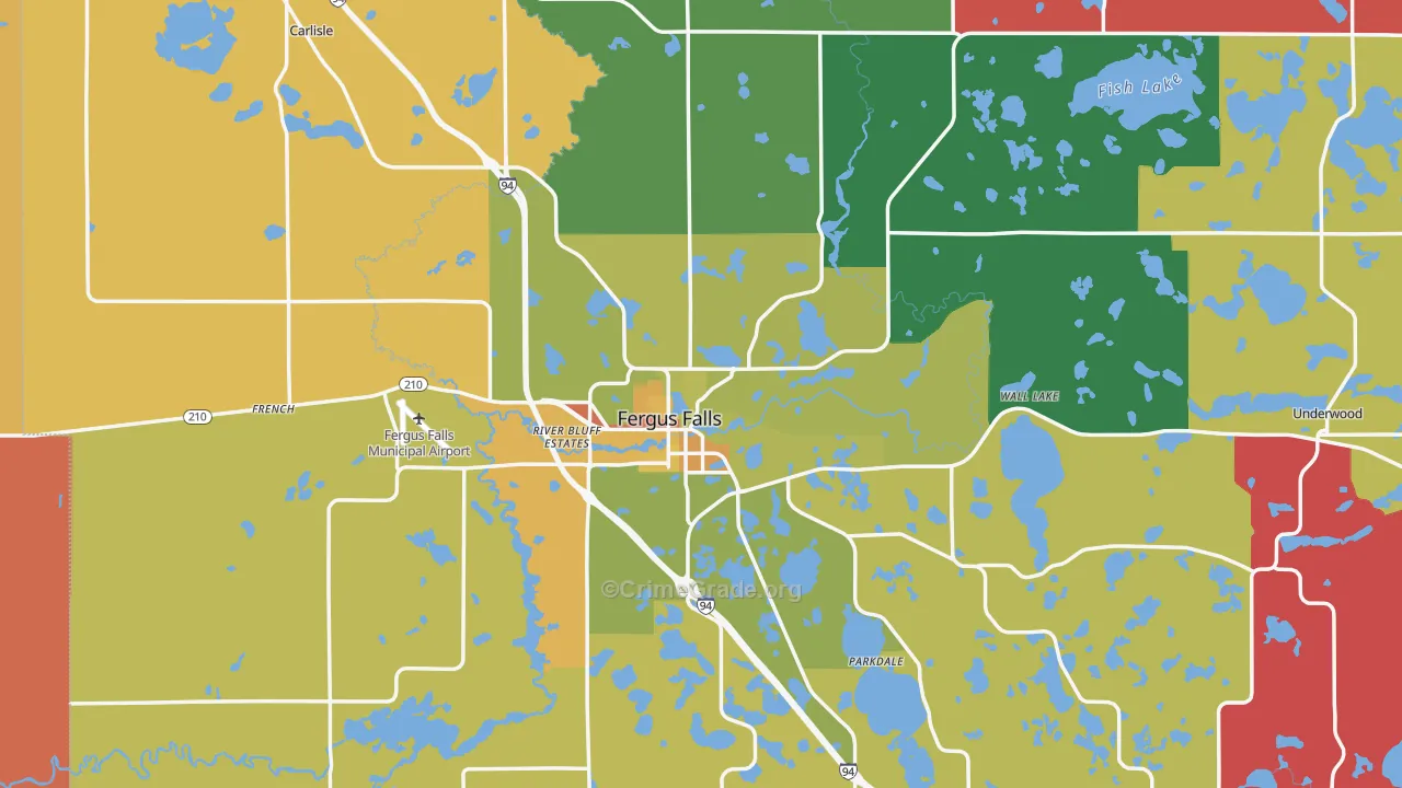 Fergus Falls, MN Map of Murder Rates
