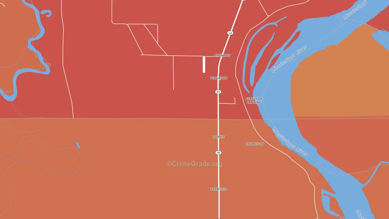 Ferguson, AR Map of Murder Rates