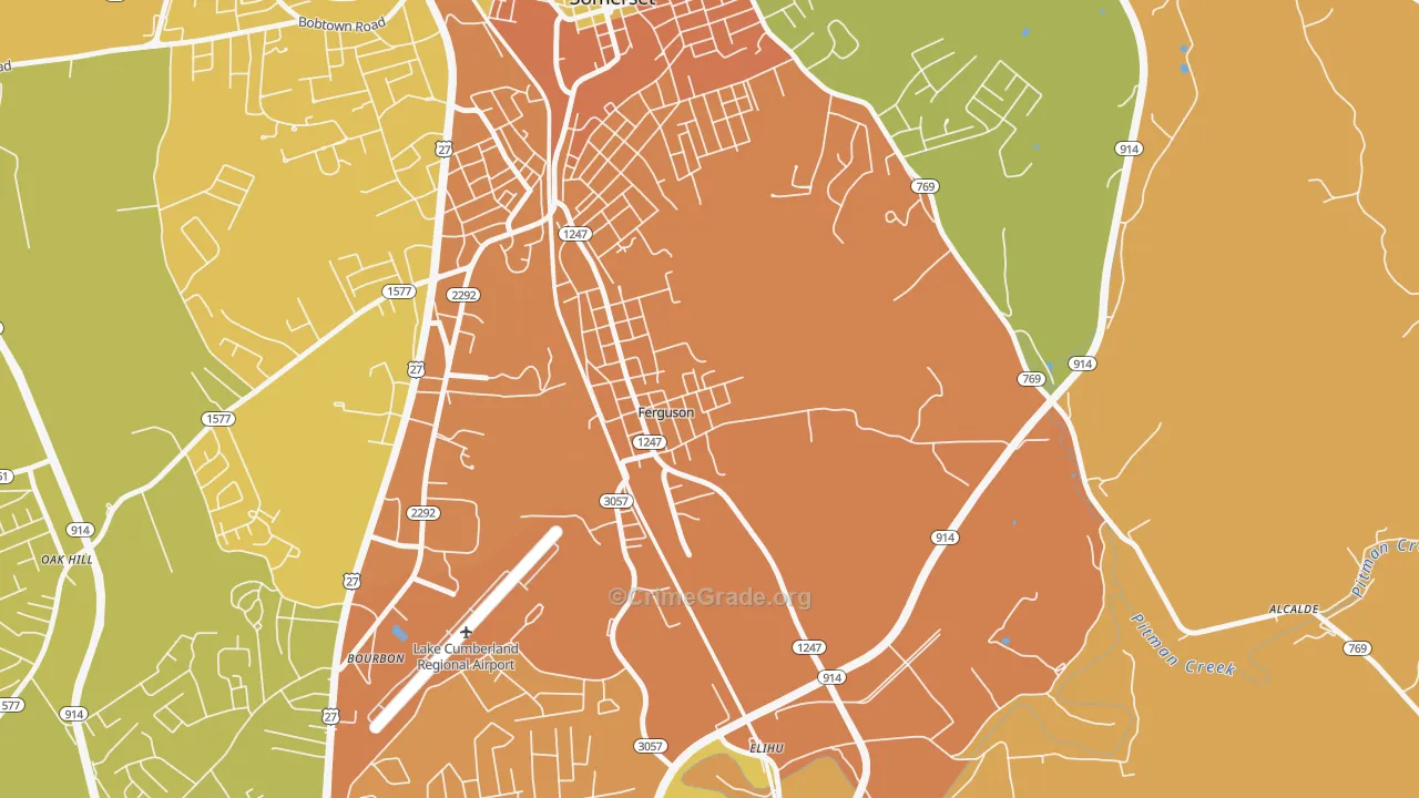 Ferguson, KY Map of Murder Rates