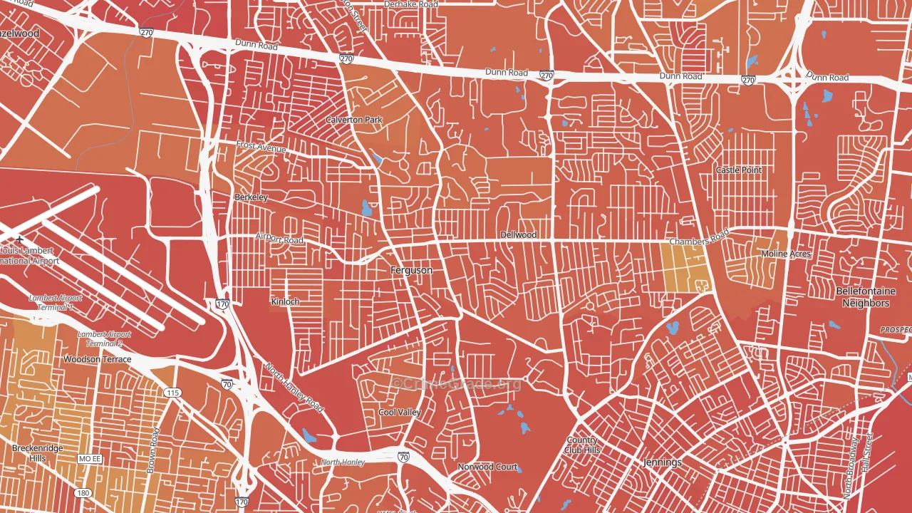 Ferguson, MO Map of Murder Rates