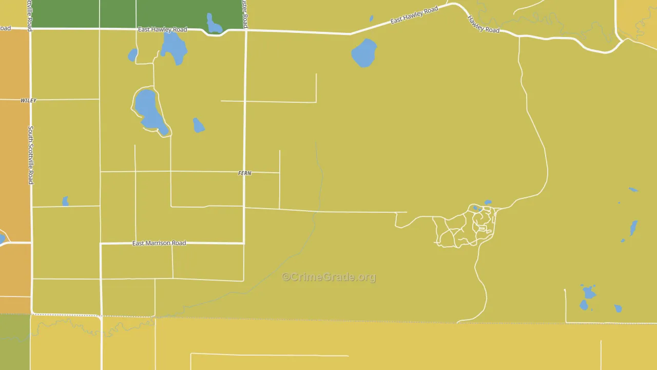 Fern, MI Map of Murder Rates