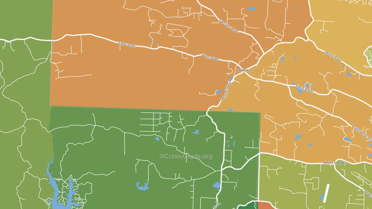 Ferndale, AR Map of Murder Rates