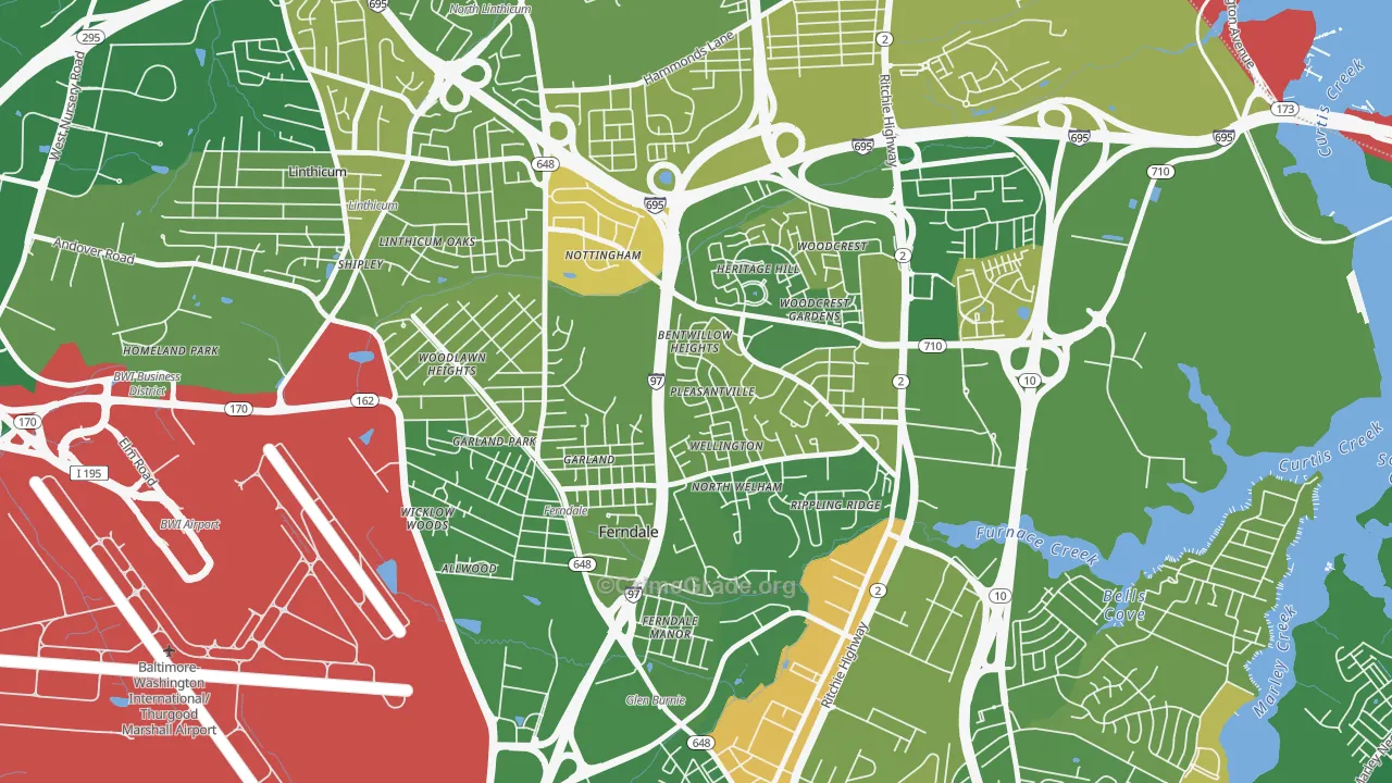 Ferndale, MD Map of Murder Rates