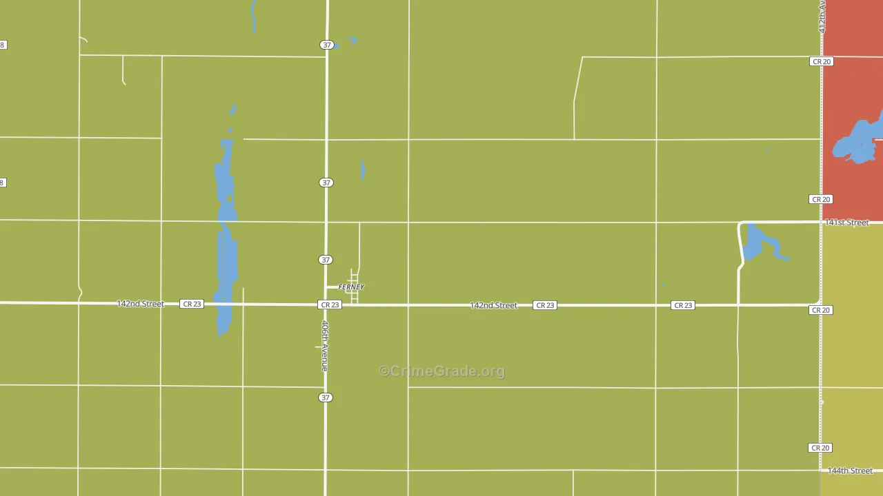 Ferney, SD Map of Murder Rates
