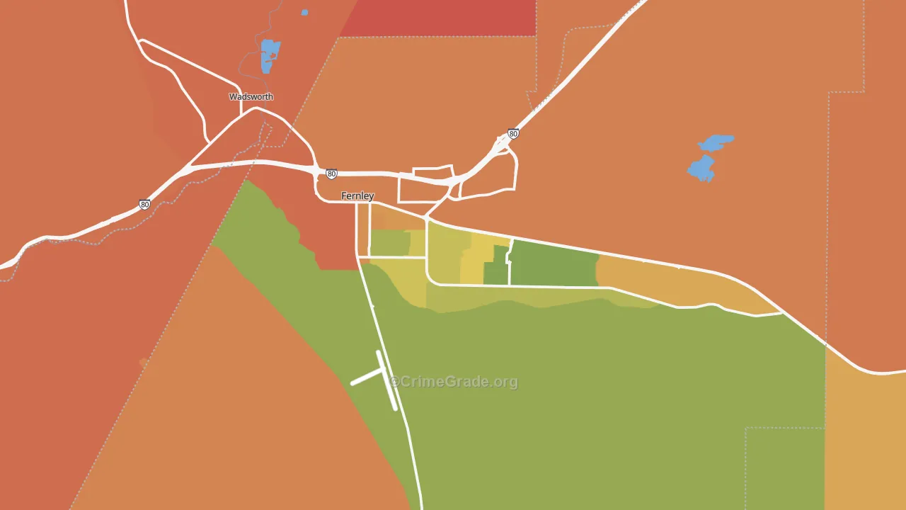 Fernley, NV Map of Murder Rates