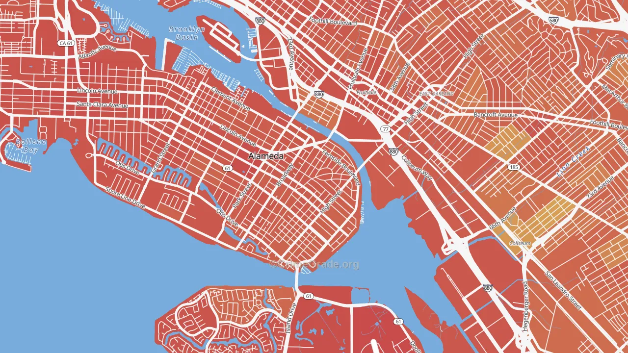 Fernside, Alameda, CA Map of Murder Rates