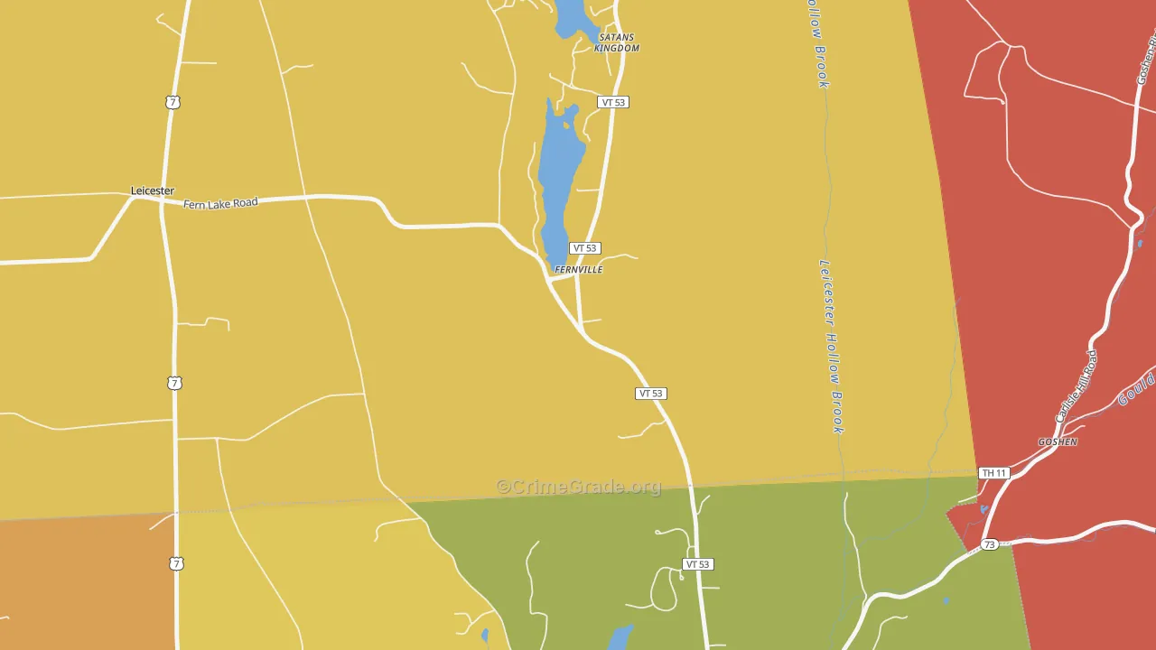 Fernville, VT Map of Murder Rates