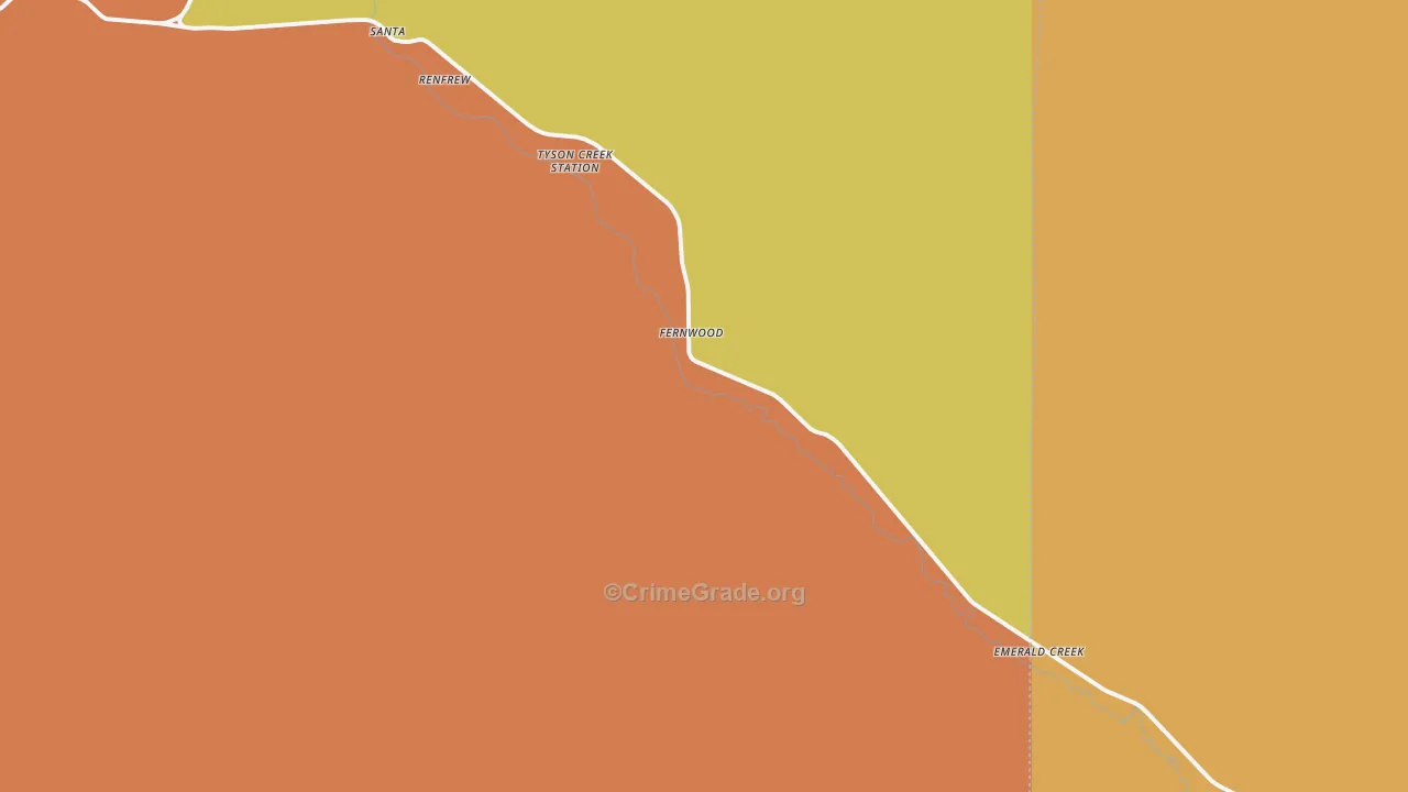 Fernwood, ID Map of Murder Rates