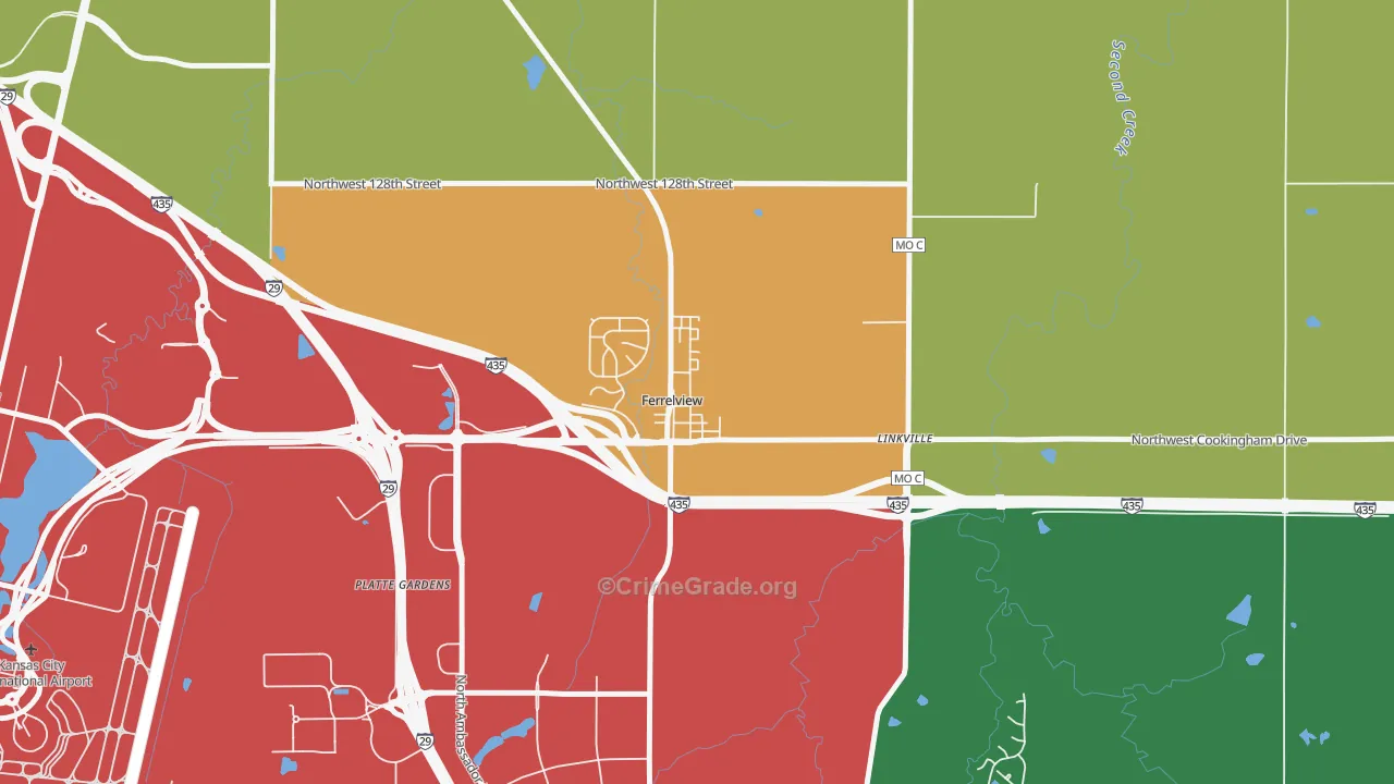 Ferrelview, MO Map of Murder Rates