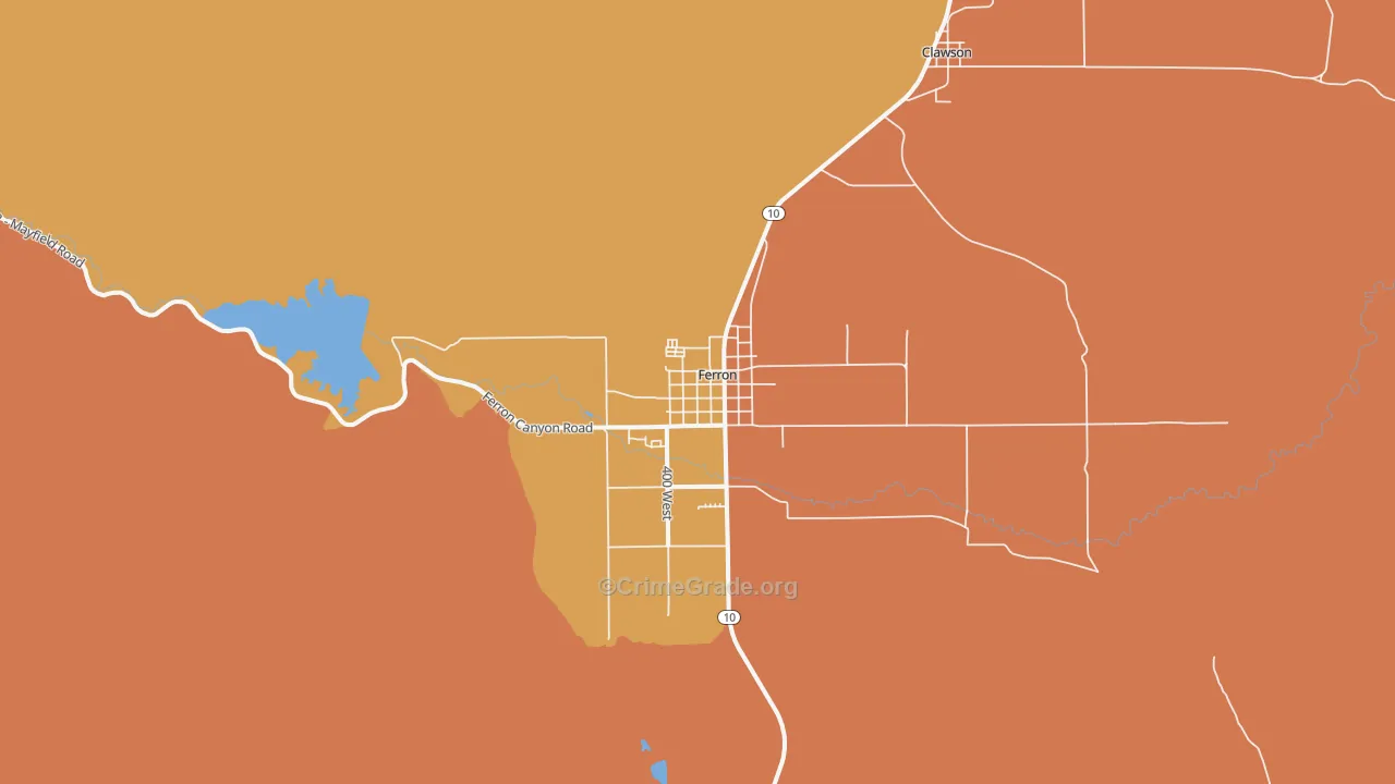 Ferron, UT Map of Murder Rates
