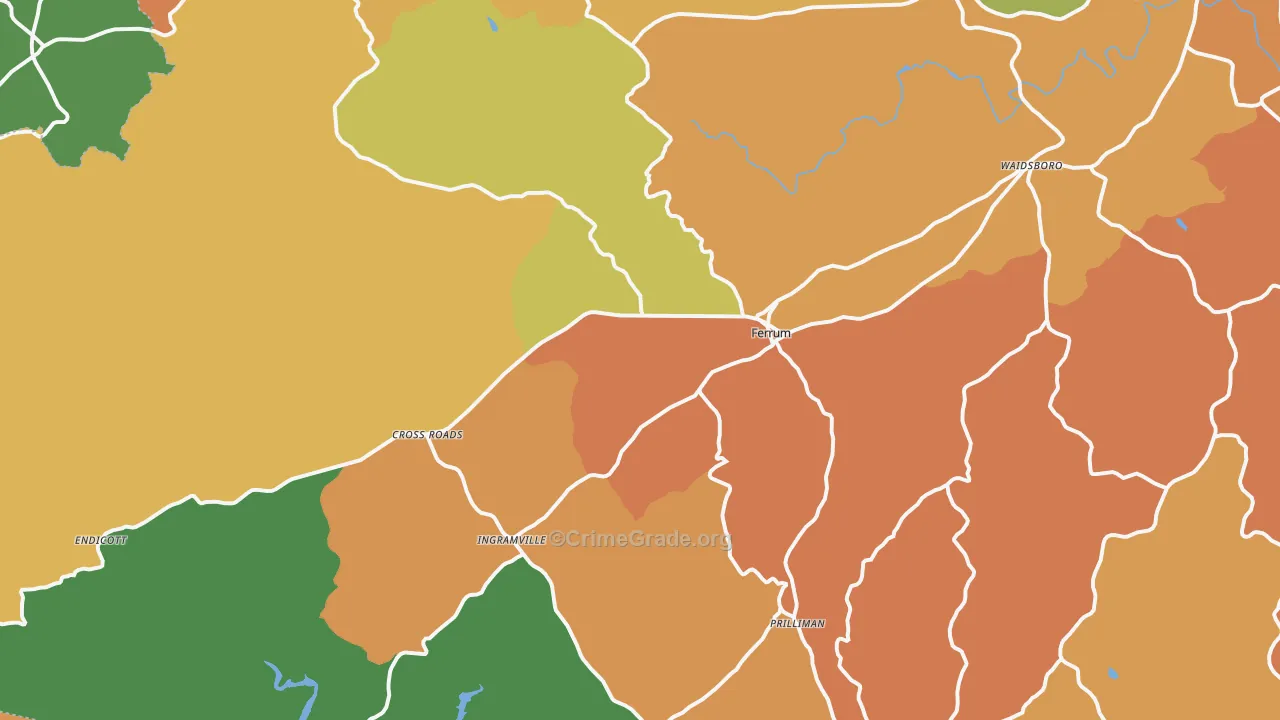 Ferrum, VA Map of Murder Rates
