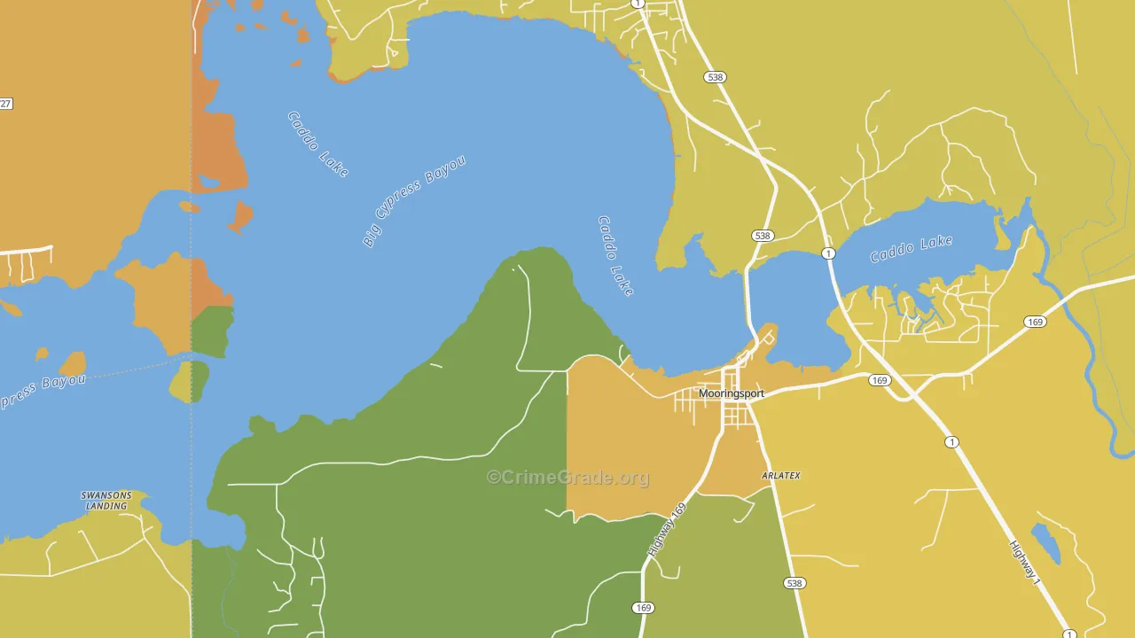 Ferry Lake, LA Map of Murder Rates