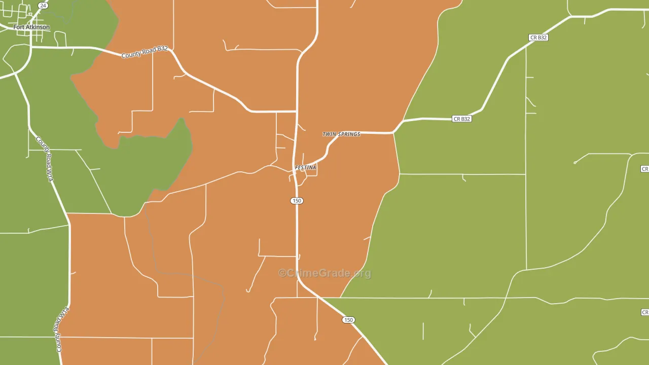 Festina, IA Map of Murder Rates
