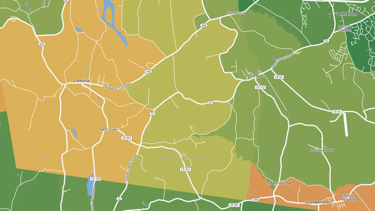 Feura Bush, NY Map of Murder Rates