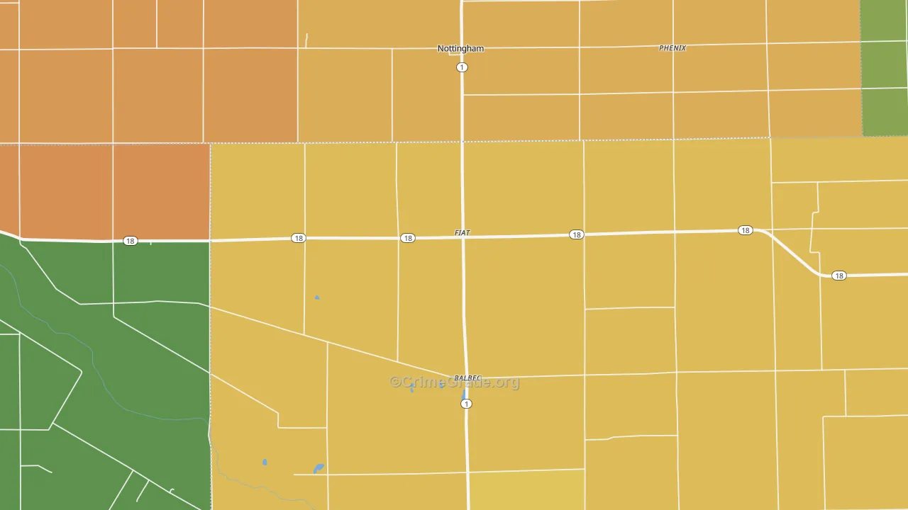 Fiat, IN Map of Murder Rates