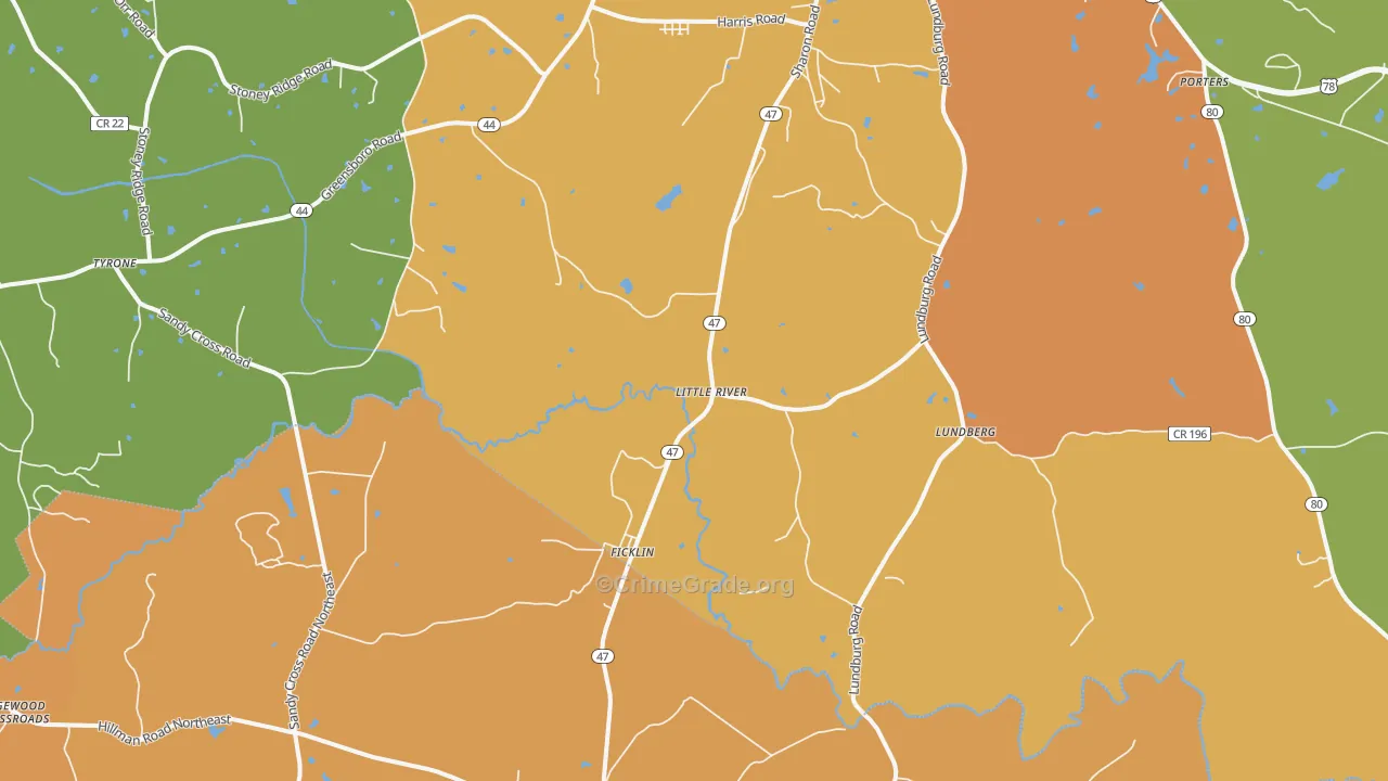 Ficklin, GA Map of Murder Rates
