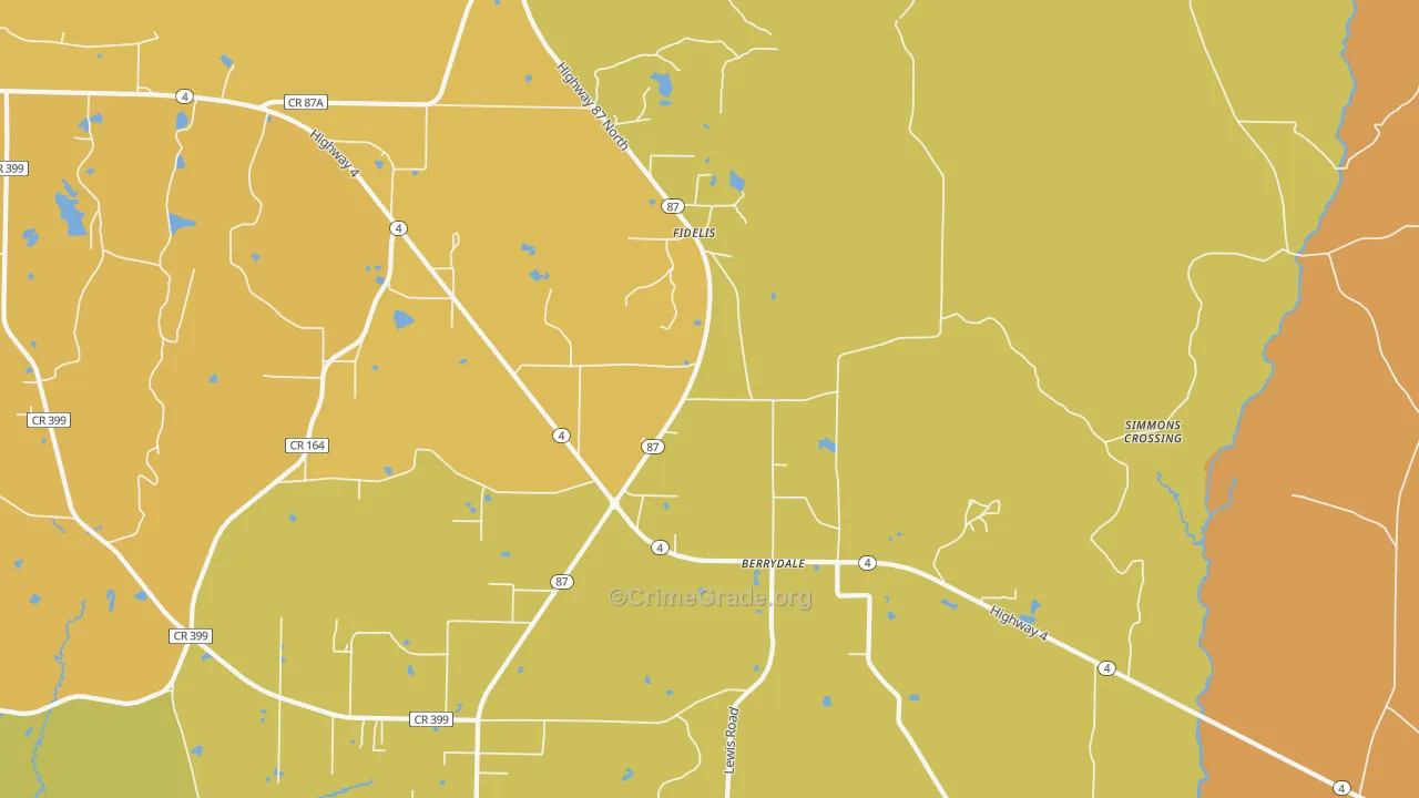 Fidelis, FL Map of Murder Rates