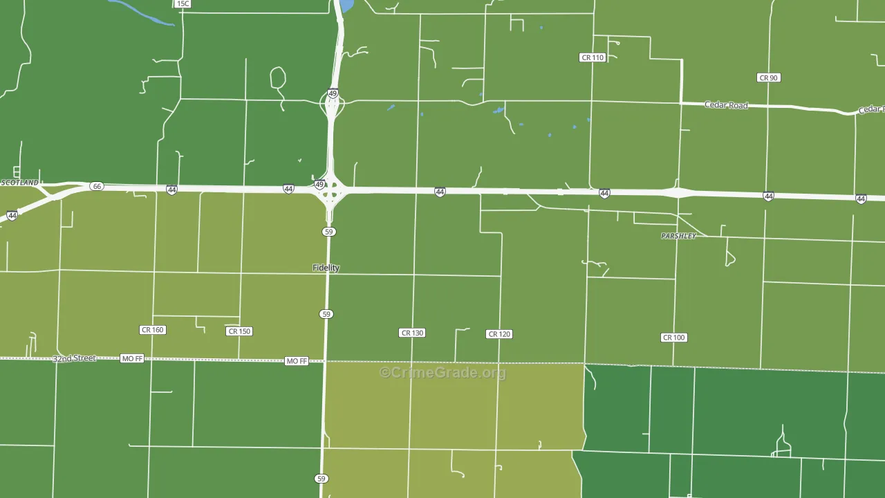 Fidelity, MO Map of Murder Rates