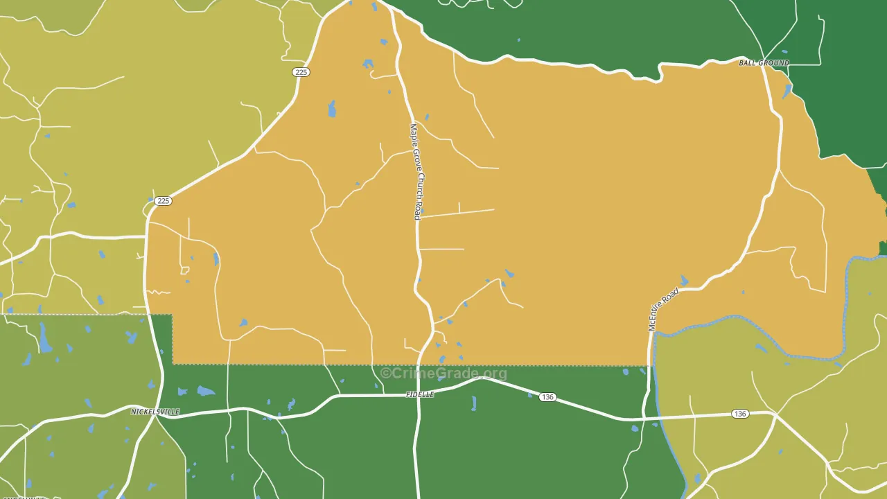 Fidelle, GA Map of Murder Rates