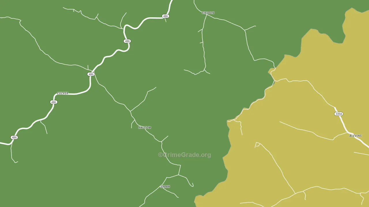 Fielden, KY Map of Murder Rates