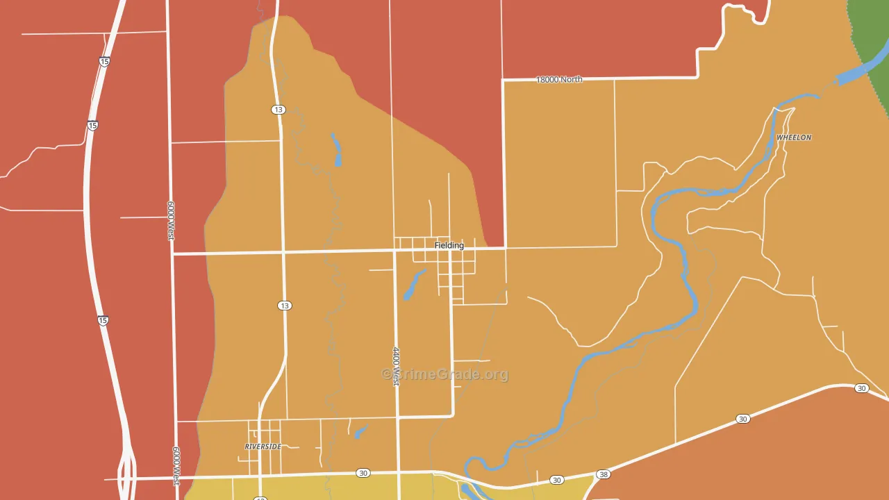 Fielding, UT Map of Murder Rates