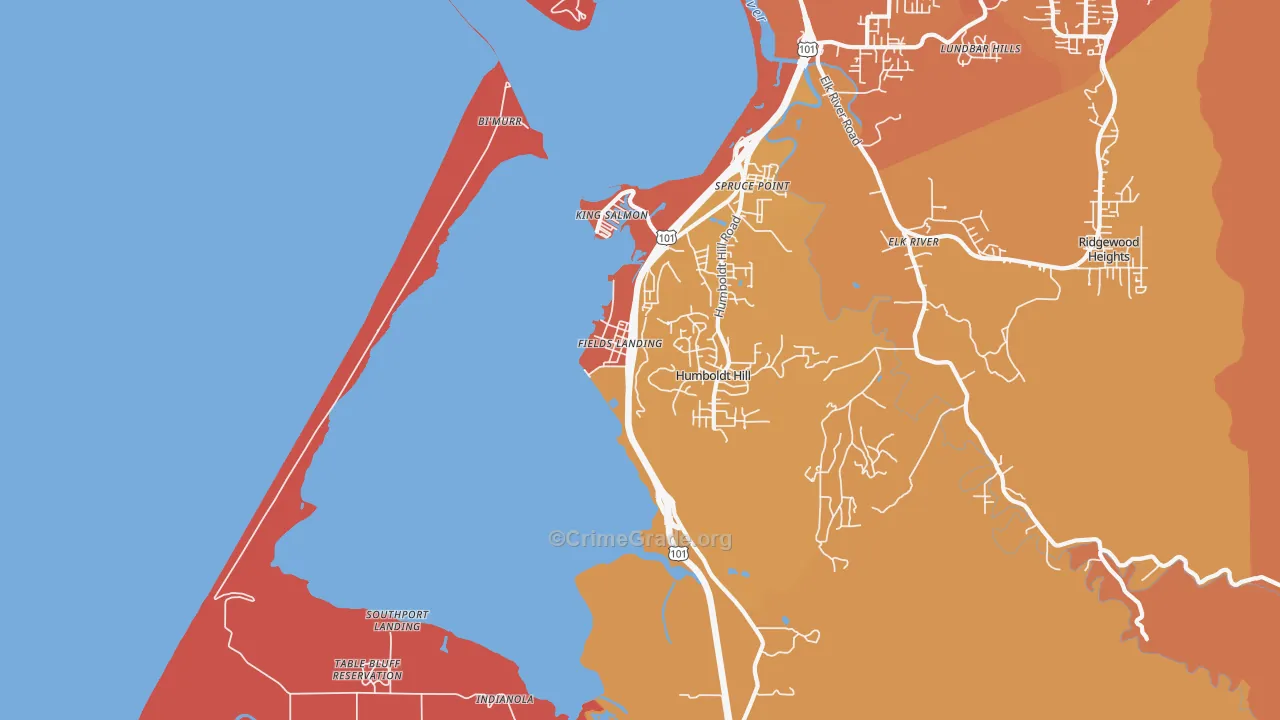 Fields Landing, CA Map of Murder Rates