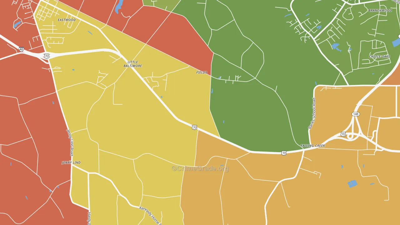 Fields, NC Map of Murder Rates