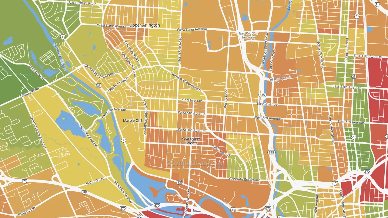 Fifth by Northwest, Columbus, OH Map of Murder Rates