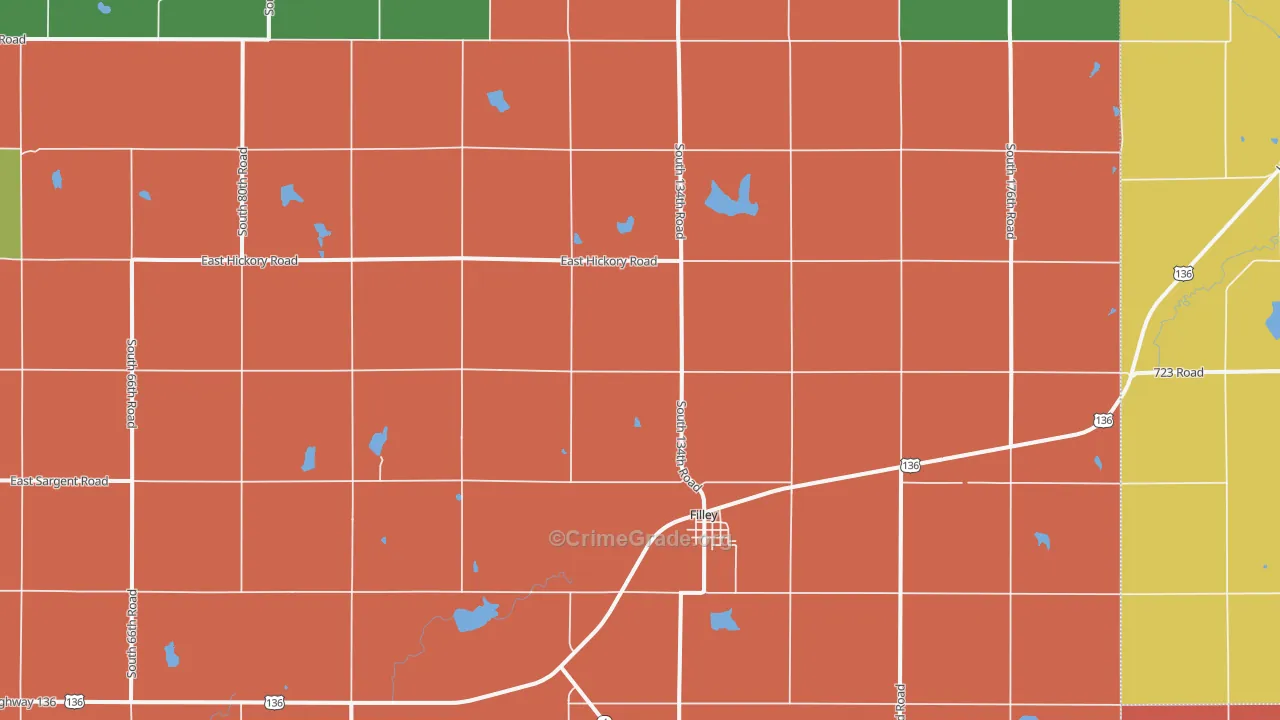 Filley, NE Map of Murder Rates