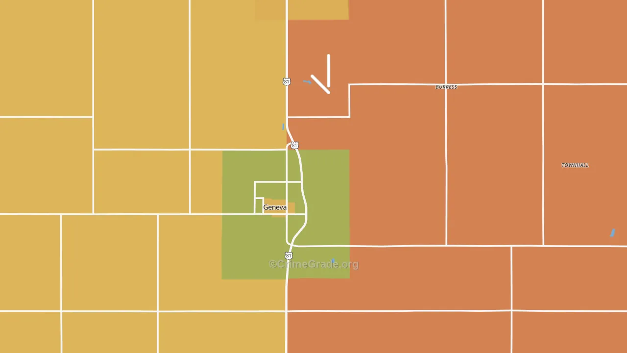 Fillmore County, NE Map of Murder Rates