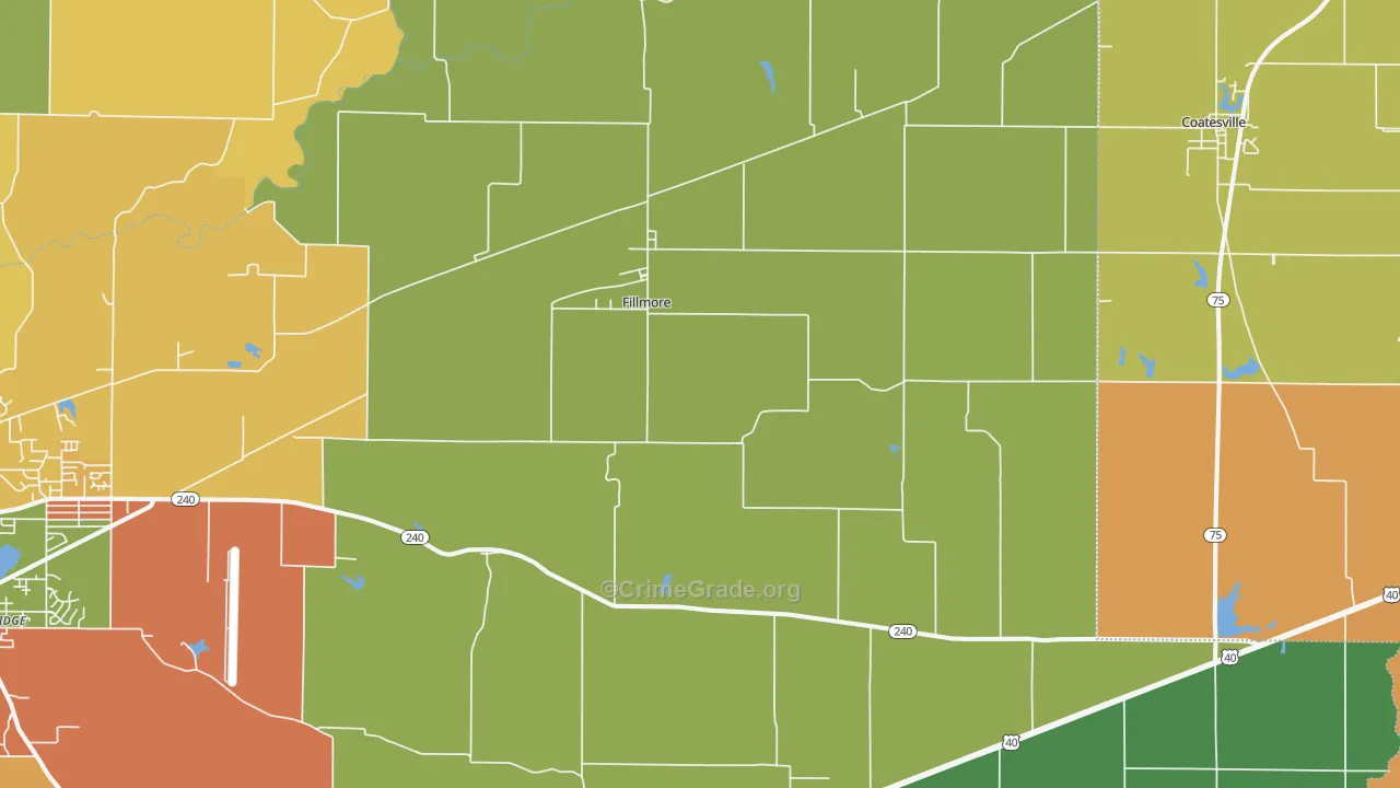 Fillmore, IN Map of Murder Rates