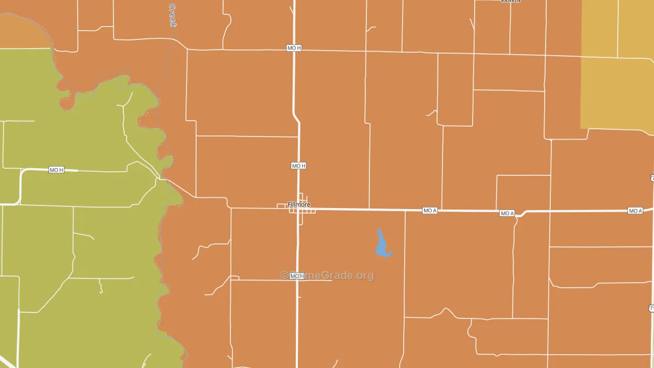 Fillmore, MO Map of Murder Rates