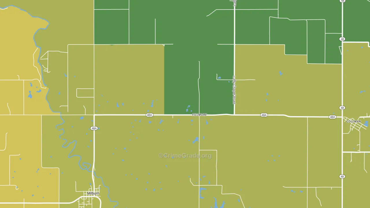 Fillmore, OK Map of Murder Rates