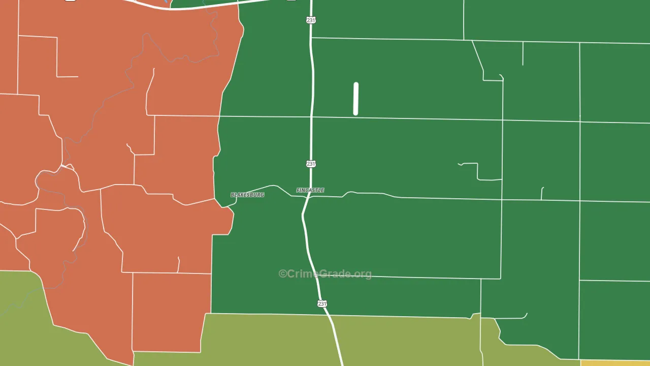 Fincastle, IN Map of Murder Rates