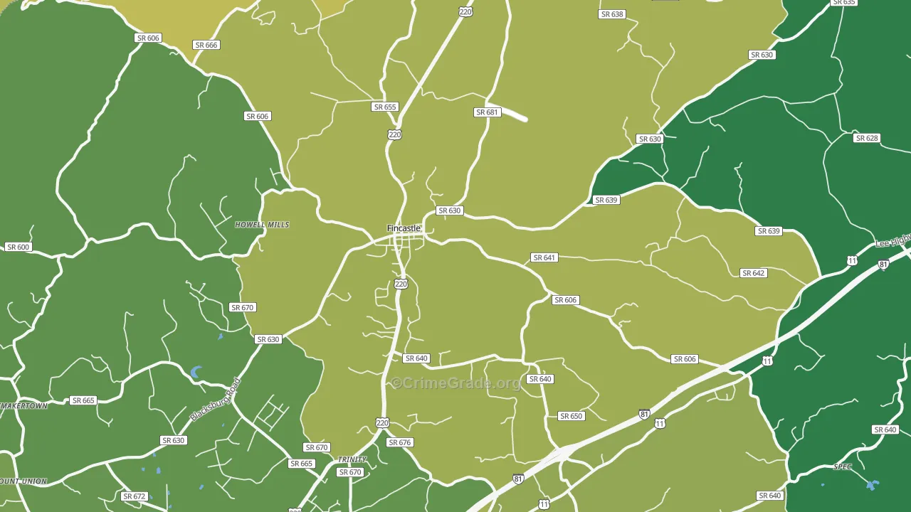 Fincastle, VA Map of Murder Rates