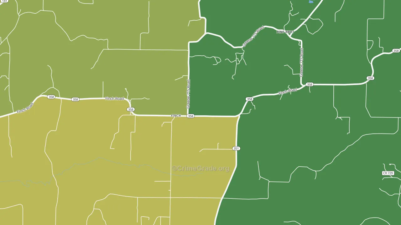 Finch, AR Map of Murder Rates