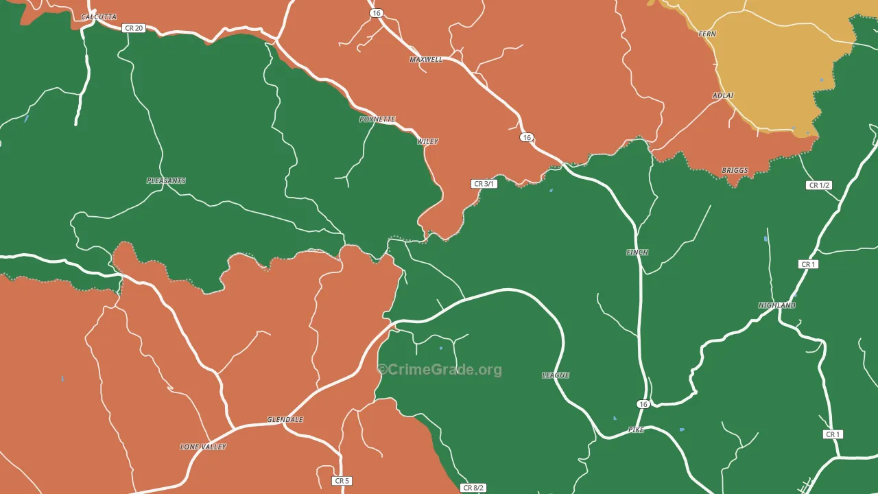Finch, WV Map of Murder Rates