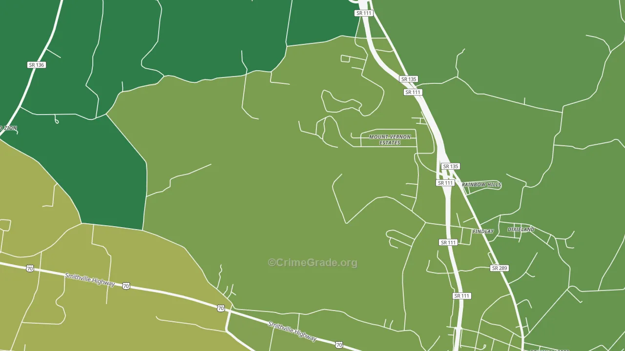 Findlay, TN Map of Murder Rates