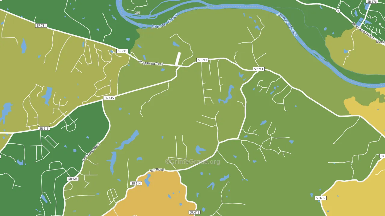 Fine Creek Mills, VA Map of Murder Rates