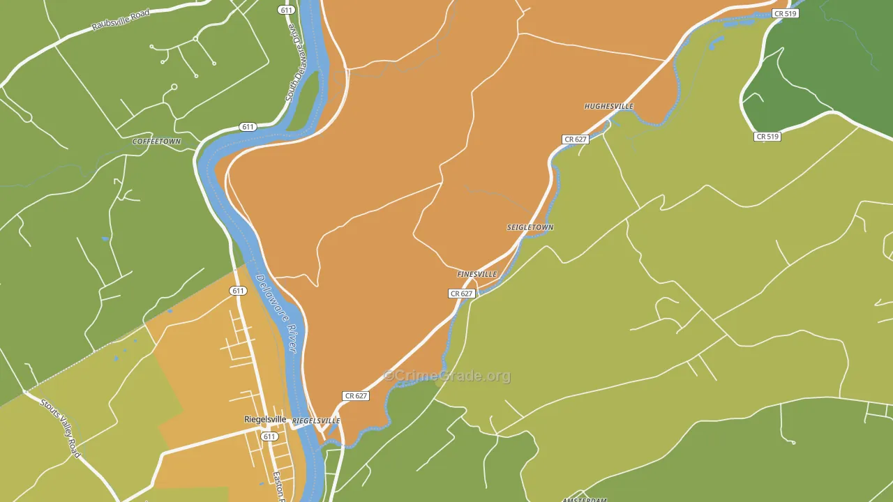 Finesville, NJ Map of Murder Rates