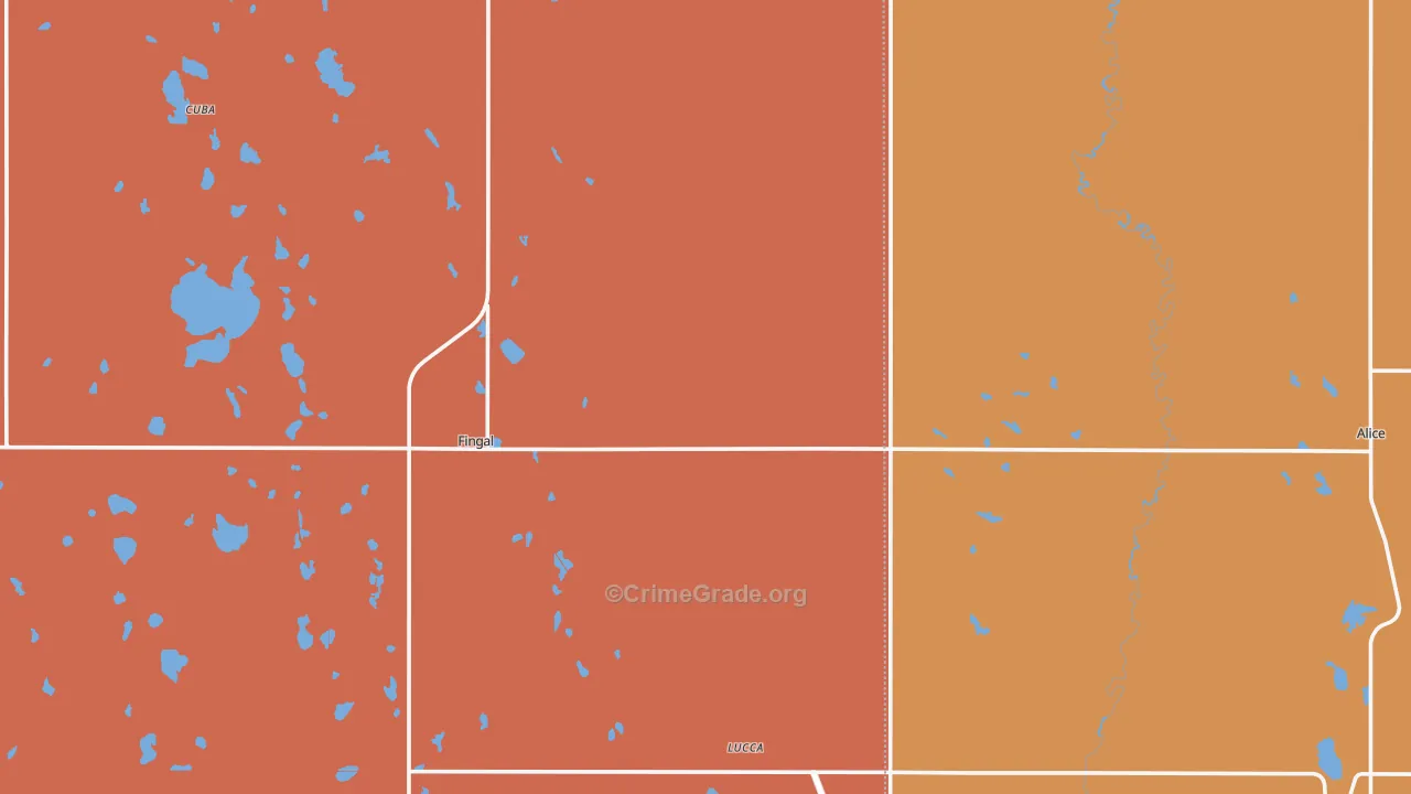 Fingal, ND Map of Murder Rates