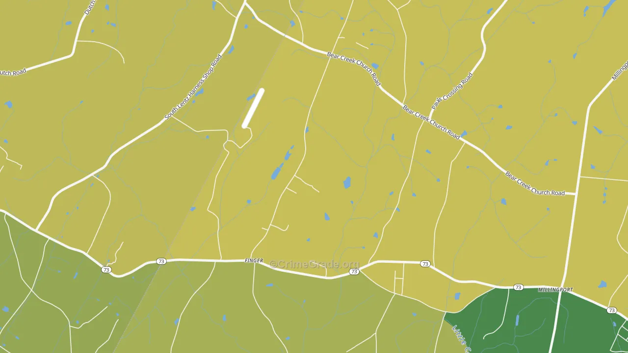 Finger, NC Map of Murder Rates