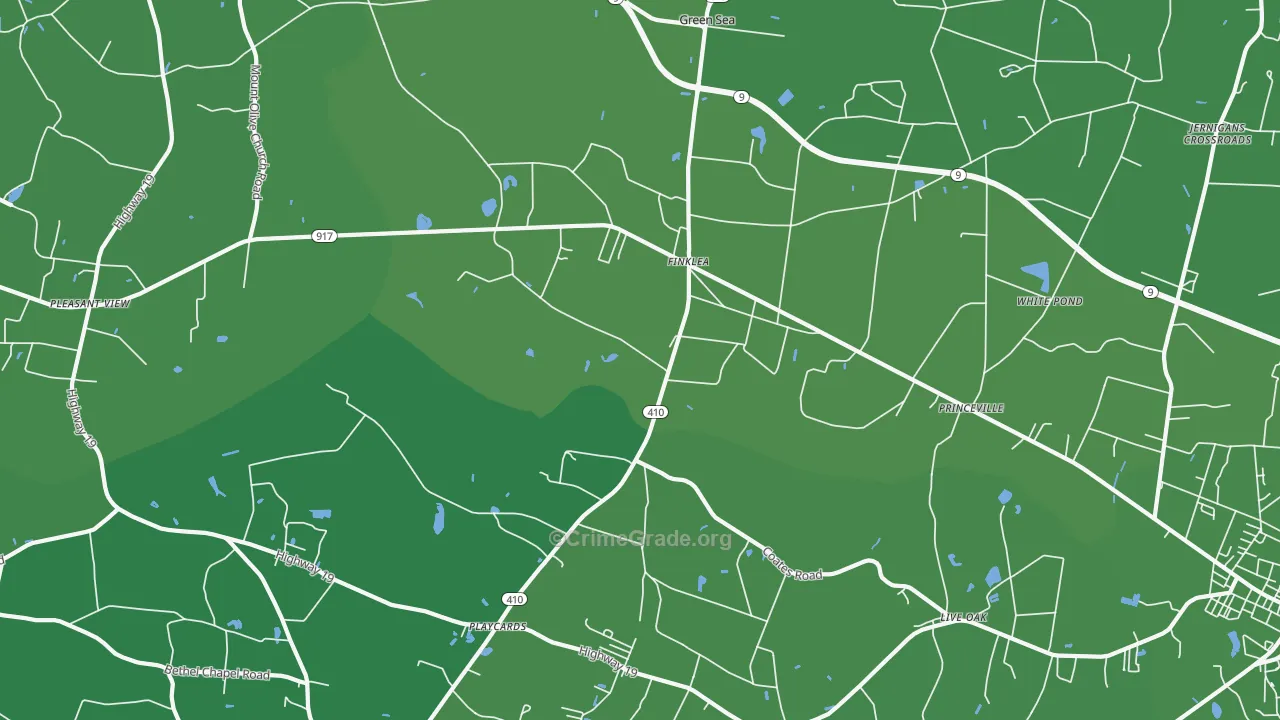 Finklea, SC Map of Murder Rates