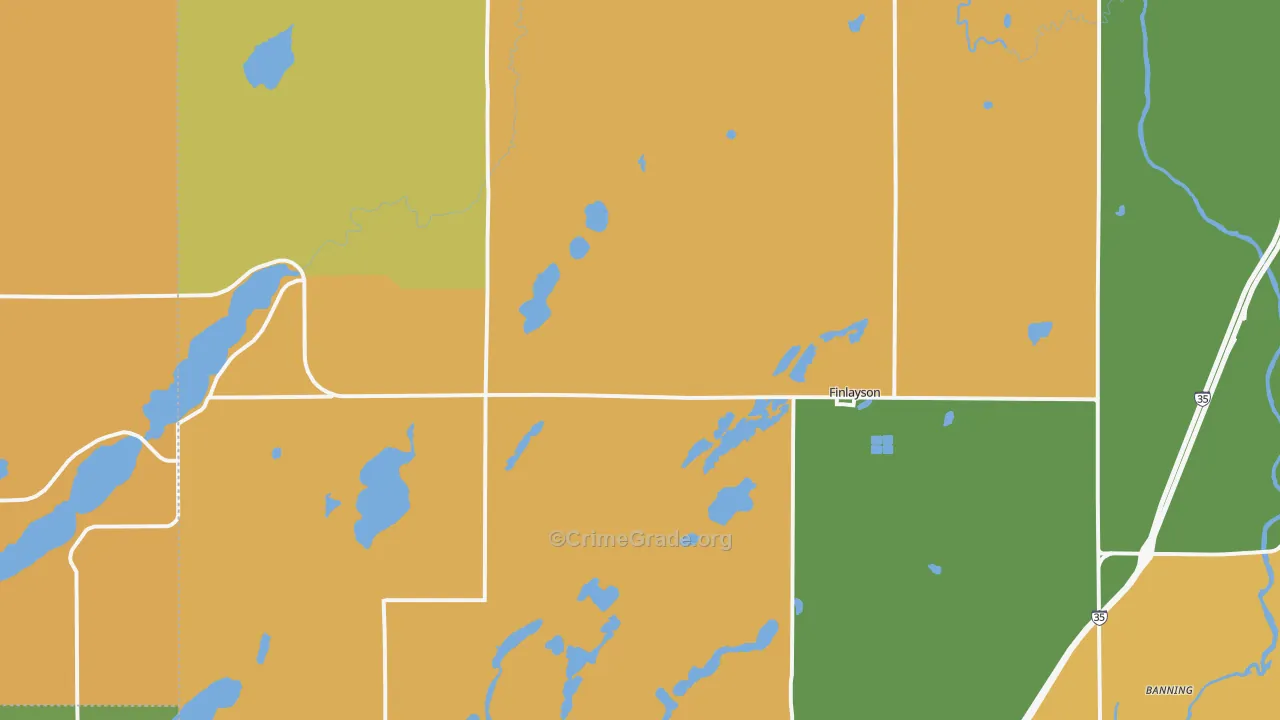 Finlayson, MN Map of Murder Rates